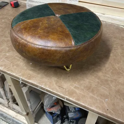 Patterned Leather Foot Stool