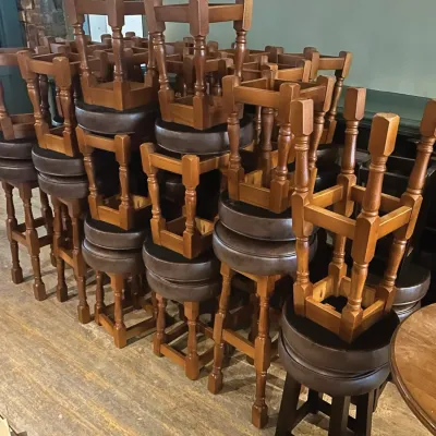 Stack Of Custom Low Stools