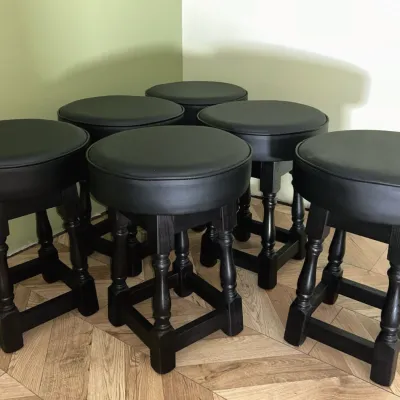 Black Leather Stools