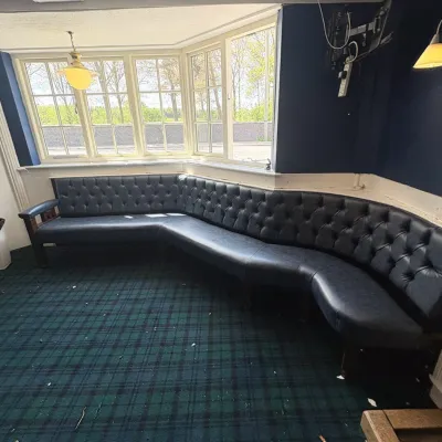 Bespoke Bench Seating To Fit Long Curved Area