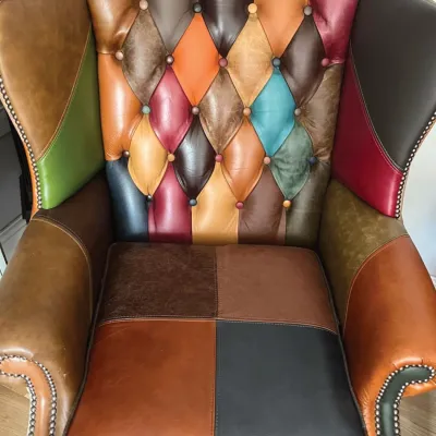 Custom Colourful Leather Armchair