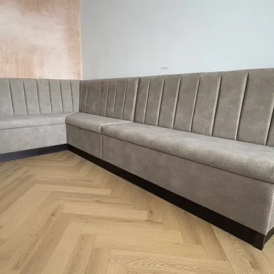 L Shaped Faux Suede Beige Seating