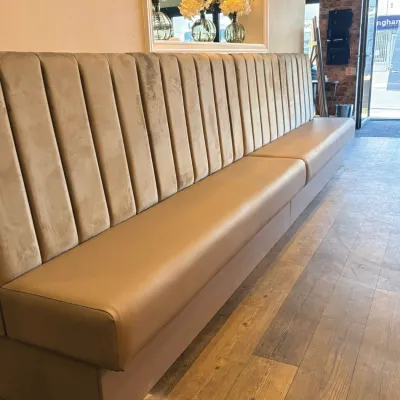Leather Bench Seating With High Back